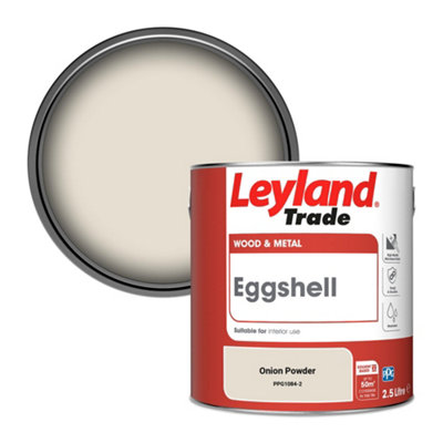 B&Q -  Wood & Metal Eggshell Paint Onion Powder (Ppg1084-2) 2.5L