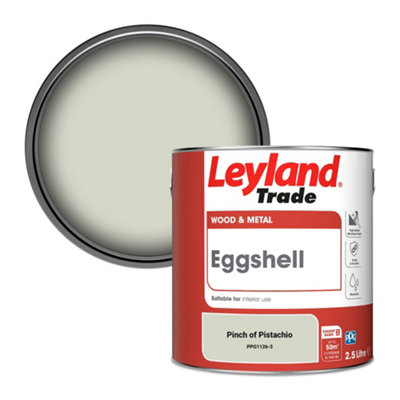 Leyland Trade Wood & Metal Eggshell Paint Pinch Of Pistachio (Ppg1126-3) 2.5L from B&Q