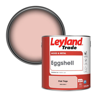 B&Q -  Wood & Metal Eggshell Paint Pink Tinge (Ppg1189-3) 2.5L
