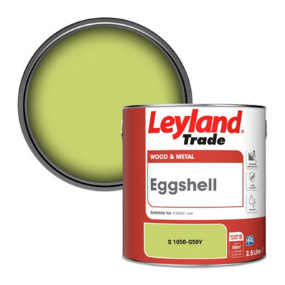 Leyland Trade Wood & Metal Eggshell Paint (S 1050-G50Y) 2.5L from B&Q