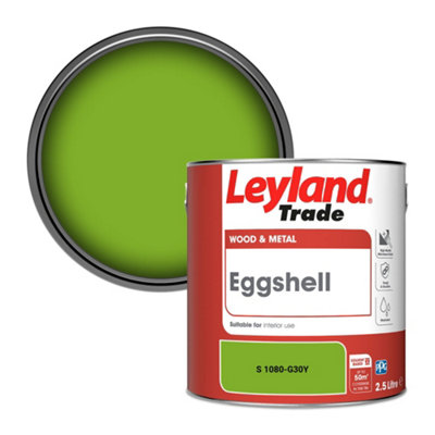 Leyland Trade Wood & Metal Eggshell Paint (S 1080-G30Y) 2.5L from B&Q
