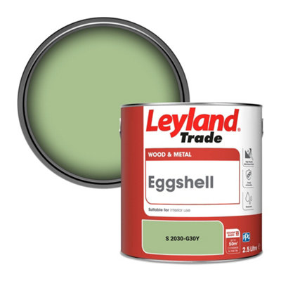 Leyland Trade Wood & Metal Eggshell Paint (S 2030-G30Y) 2.5L from B&Q