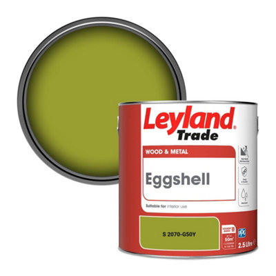 Leyland Trade Wood & Metal Eggshell Paint (S 2070-G50Y) 2.5L from B&Q