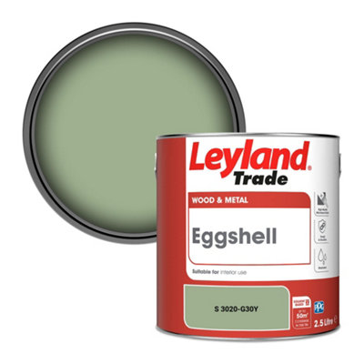 Leyland Trade Wood & Metal Eggshell Paint (S 3020-G30Y) 2.5L from B&Q