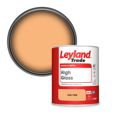 Leyland Trade Wood & Metal High Gloss Paint (1040-Y40R) 1L from B&Q