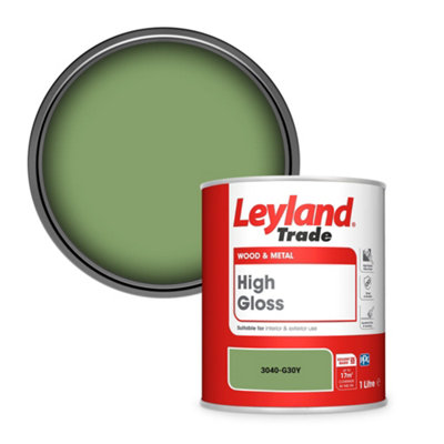 Leyland Trade Wood & Metal High Gloss Paint (3040-G30Y) 1L from B&Q