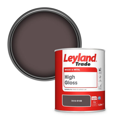 Leyland Trade Wood & Metal High Gloss Paint (7010-R10B) 1L from B&Q