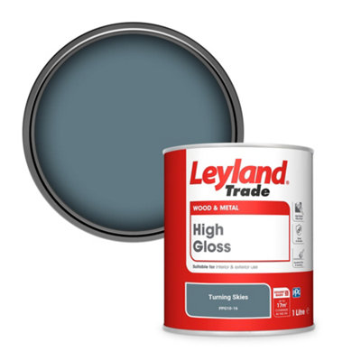Leyland Trade Wood & Metal High Gloss Paint Turning Skies (Ppg10-16) 1L from B&Q