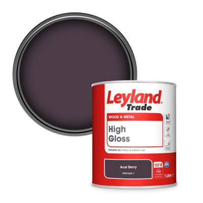 Leyland Trade Wood & Metal High Gloss Paint Acai Berry (Ppg1046-7) 1L from B&Q