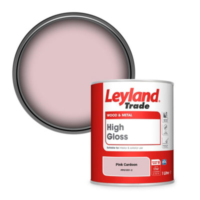 Leyland Trade Wood & Metal High Gloss Paint Pink Cardoon (Ppg1051-2) 1L from B&Q