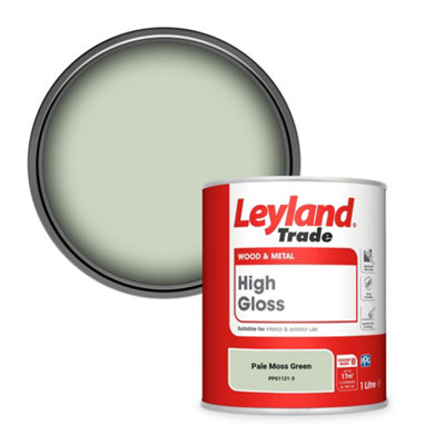 Leyland Trade Wood & Metal High Gloss Paint Pale Moss Green (Ppg1121-3) 1L from B&Q