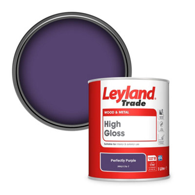 Leyland Trade Wood & Metal High Gloss Paint Perfectly Purple (Ppg1176-7) 1L from B&Q