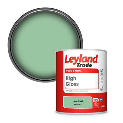 Leyland Trade Wood & Metal High Gloss Paint Lime Swirl (Ppg1226-4) 1L from B&Q