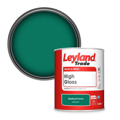 Leyland Trade Wood & Metal High Gloss Paint Medieval Forest (Ppg1230-7) 1L from B&Q