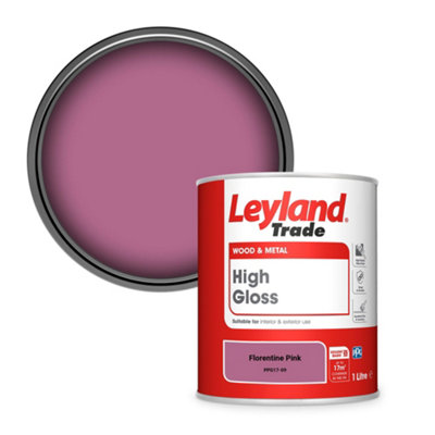 Leyland Trade Wood & Metal High Gloss Paint Florentine Pink (Ppg17-09) 1L from B&Q
