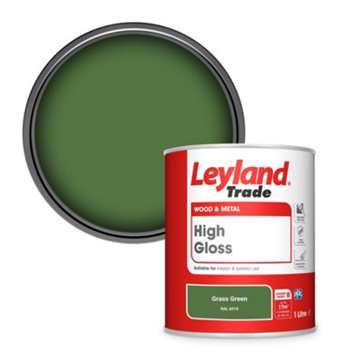 Leyland Trade Wood & Metal High Gloss Paint Grass Green (Ral 6010) 1L from B&Q