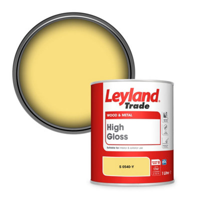 Leyland Trade Wood & Metal High Gloss Paint (S 0540-Y) 1L from B&Q