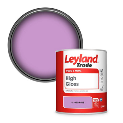 Leyland Trade Wood & Metal High Gloss Paint (S 1050-R40B) 1L from B&Q