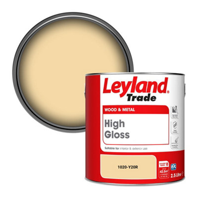 Leyland Trade Wood & Metal High Gloss Paint (1020-Y20R) 2.5L from B&Q
