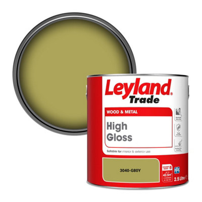 Leyland Trade Wood & Metal High Gloss Paint (3040-G80Y) 2.5L from B&Q