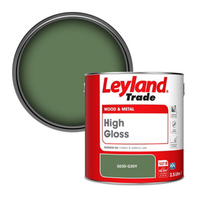 Leyland Trade Wood & Metal High Gloss Paint (5030-G30Y) 2.5L from B&Q