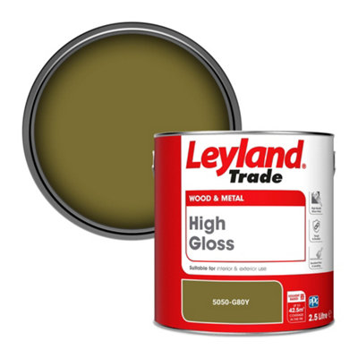 Leyland Trade Wood & Metal High Gloss Paint (5050-G80Y) 2.5L from B&Q