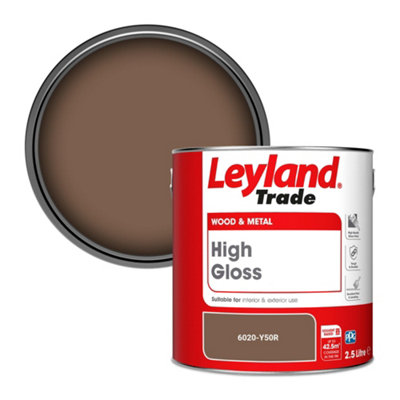 Leyland Trade Wood & Metal High Gloss Paint (6020-Y50R) 2.5L from B&Q