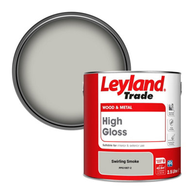 Leyland Trade Wood & Metal High Gloss Paint Swirling Smoke (Ppg1007-2) 2.5L from B&Q