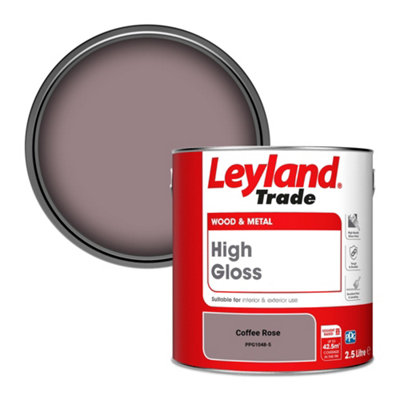 Leyland Trade Wood & Metal High Gloss Paint Coffee Rose (Ppg1048-5) 2.5L from B&Q