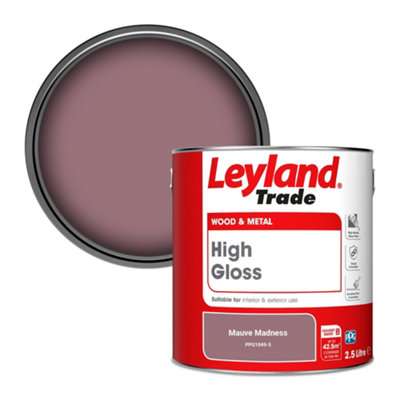 Leyland Trade Wood & Metal High Gloss Paint Mauve Madness (Ppg1049-5) 2.5L from B&Q