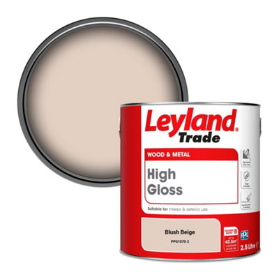 Leyland Trade Wood & Metal High Gloss Paint Blush Beige (Ppg1070-2) 2.5L from B&Q