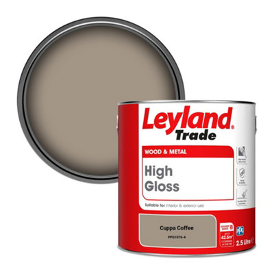 B&Q -  Wood & Metal High Gloss Paint Cuppa Coffee (Ppg1076-4) 2.5L