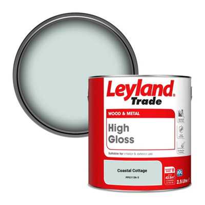 B&Q -  Wood & Metal High Gloss Paint Coastal Cottage (Ppg1136-3) 2.5L