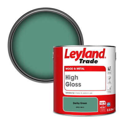Leyland Trade Wood & Metal High Gloss Paint Derby Green (Ppg1140-5) 2.5L from B&Q