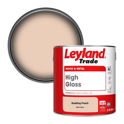 Leyland Trade Wood & Metal High Gloss Paint Budding Peach (Ppg1198-2) 2.5L from B&Q