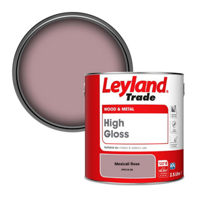 Leyland Trade Wood & Metal High Gloss Paint Mexicali Rose (Ppg18-06) 2.5L from B&Q