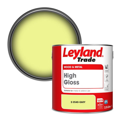 Leyland Trade Wood & Metal High Gloss Paint (S 0540-G60Y) 2.5L from B&Q