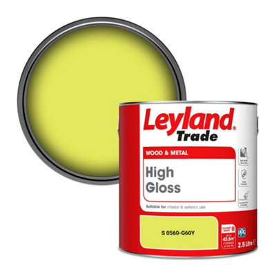 Leyland Trade Wood & Metal High Gloss Paint (S 0560-G60Y) 2.5L from B&Q