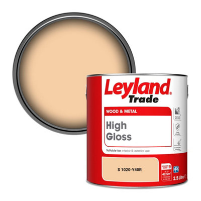 Leyland Trade Wood & Metal High Gloss Paint (S 1020-Y40R) 2.5L from B&Q