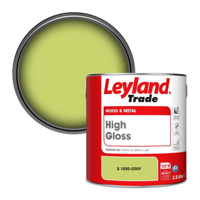 Leyland Trade Wood & Metal High Gloss Paint (S 1050-G50Y) 2.5L from B&Q