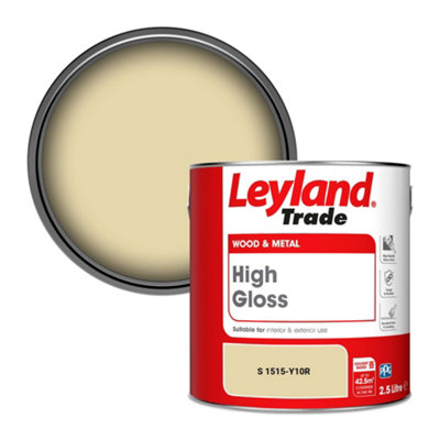 Leyland Trade Wood & Metal High Gloss Paint (S 1515-Y10R) 2.5L from B&Q
