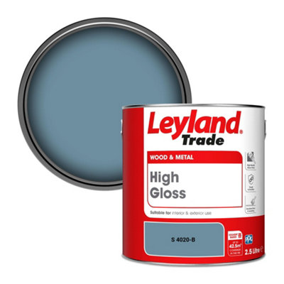 Leyland Trade Wood & Metal High Gloss Paint (S 4020-B) 2.5L from B&Q