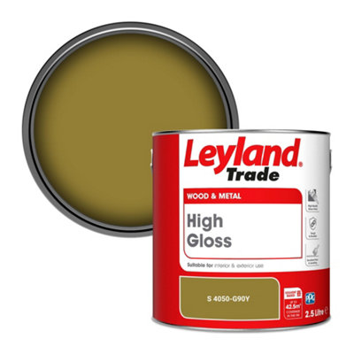 Leyland Trade Wood & Metal High Gloss Paint (S 4050-G90Y) 2.5L from B&Q