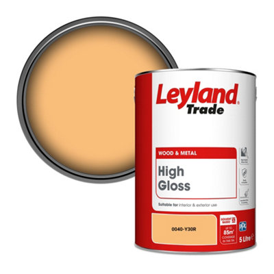 Leyland Trade Wood & Metal High Gloss Paint (0040-Y30R) 5L from B&Q