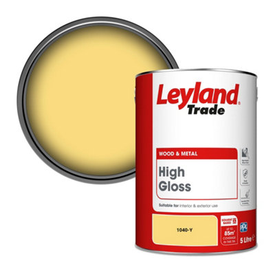 Leyland Trade Wood & Metal High Gloss Paint (1040-Y) 5L from B&Q