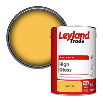 Leyland Trade Wood & Metal High Gloss Paint (1060-Y10R) 5L from B&Q