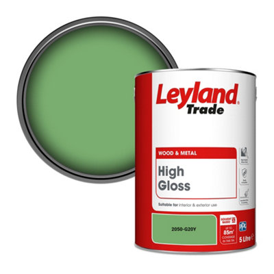 Leyland Trade Wood & Metal High Gloss Paint (2050-G20Y) 5L from B&Q