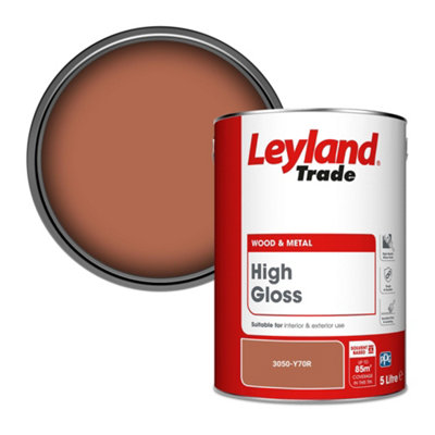Leyland Trade Wood & Metal High Gloss Paint (3050-Y70R) 5L from B&Q
