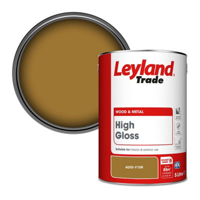 Leyland Trade Wood & Metal High Gloss Paint (4050-Y10R) 5L from B&Q