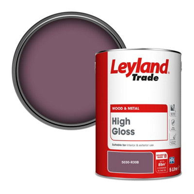 Leyland Trade Wood & Metal High Gloss Paint (5030-R30B) 5L from B&Q